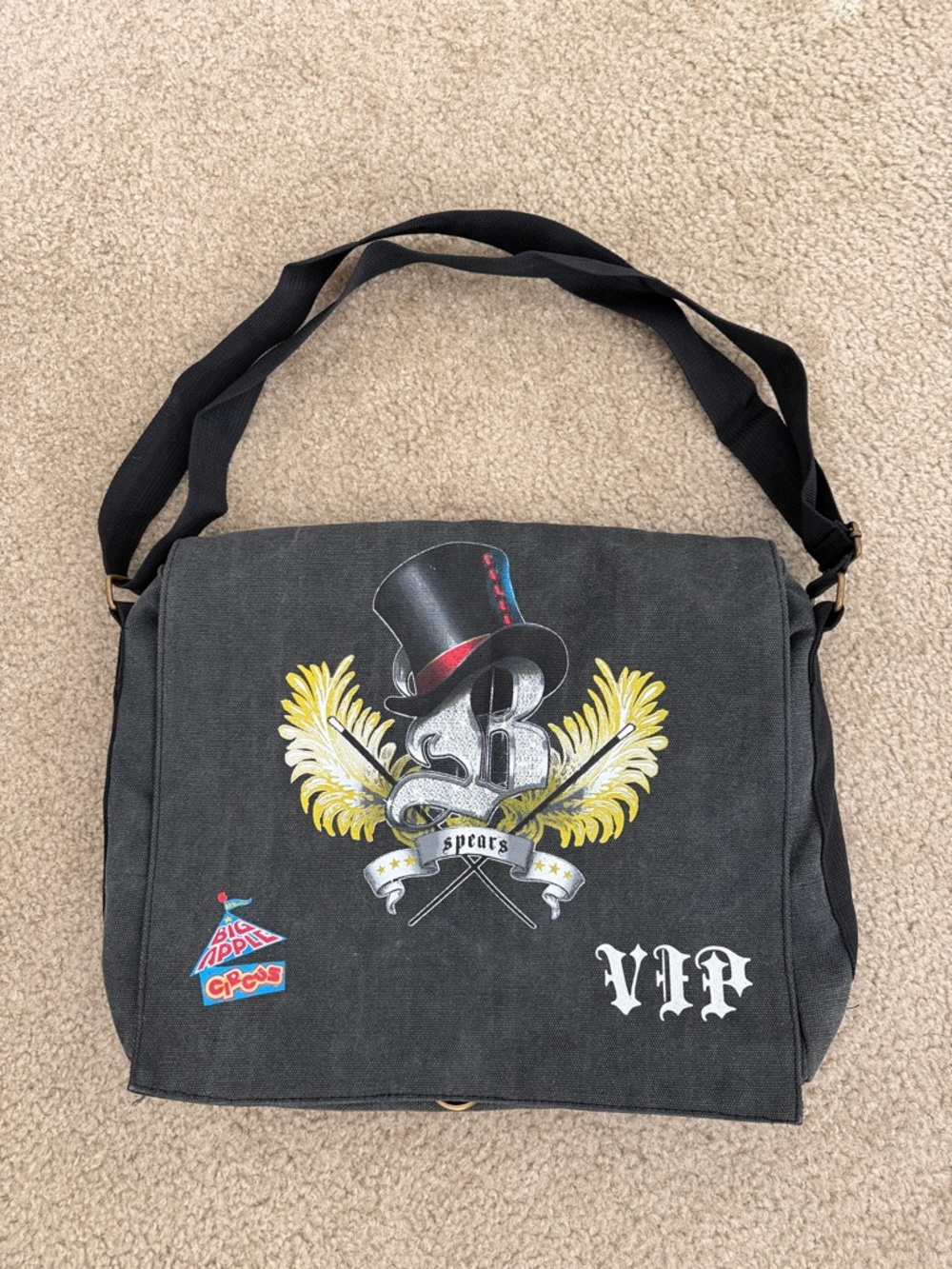 Britney Spears 2009 Circus Tour VIP Charcoal Canvas Messenger Bag